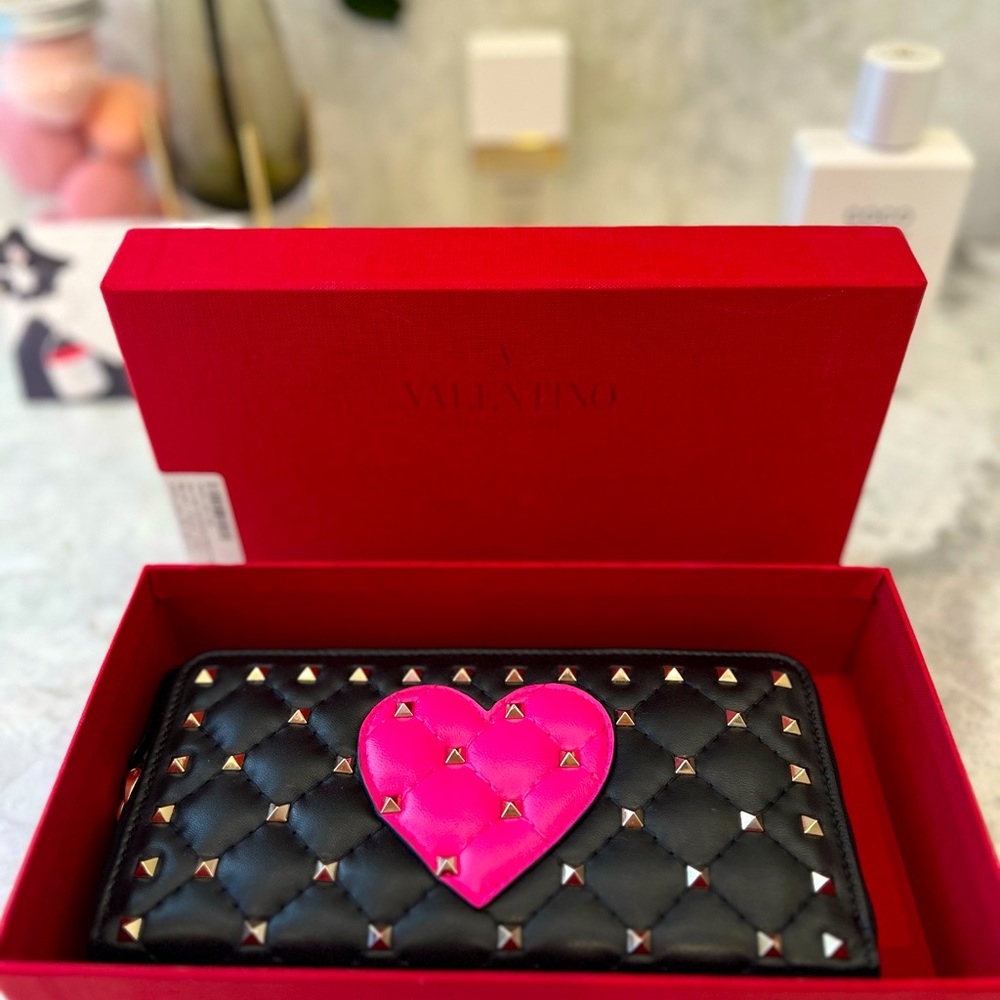 Valentino heart rock stud wallet!
